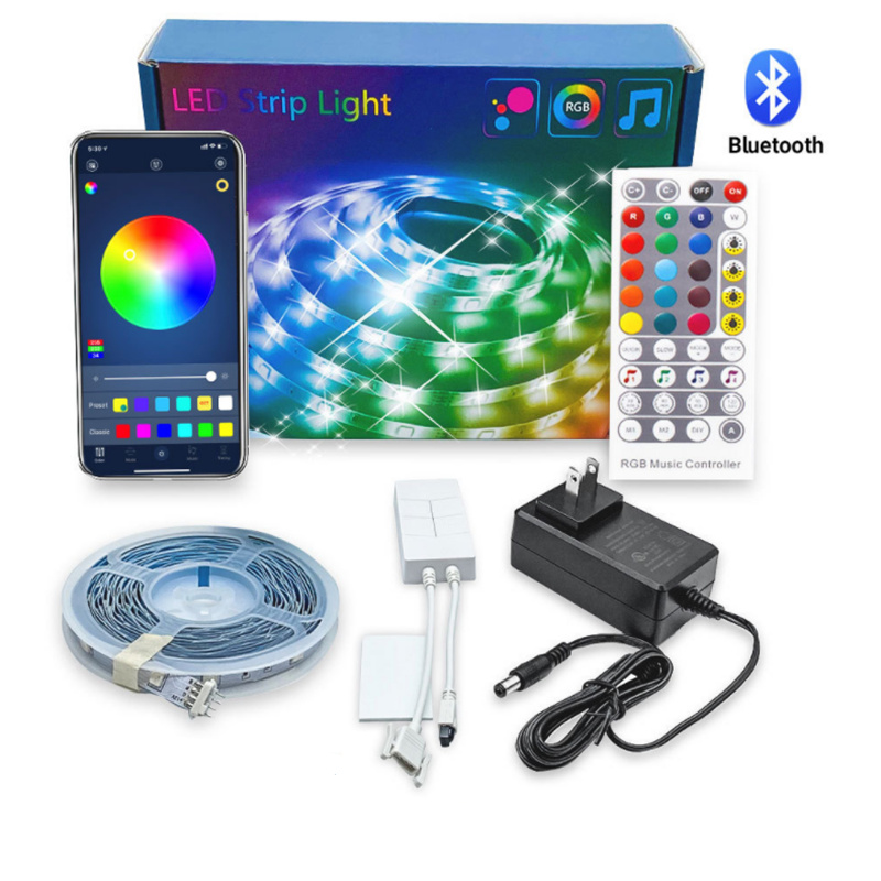 10m 15m 20m 30m Dream Colour RGB LED Light Strip with Remote Bluetooth  Control Music LED Strip Set