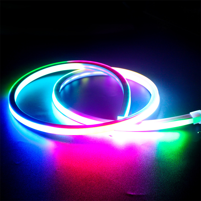 10x10mm Tira de luz de neón LED flexible Cuerda 90leds Persiguiendo la luz  de neón de color