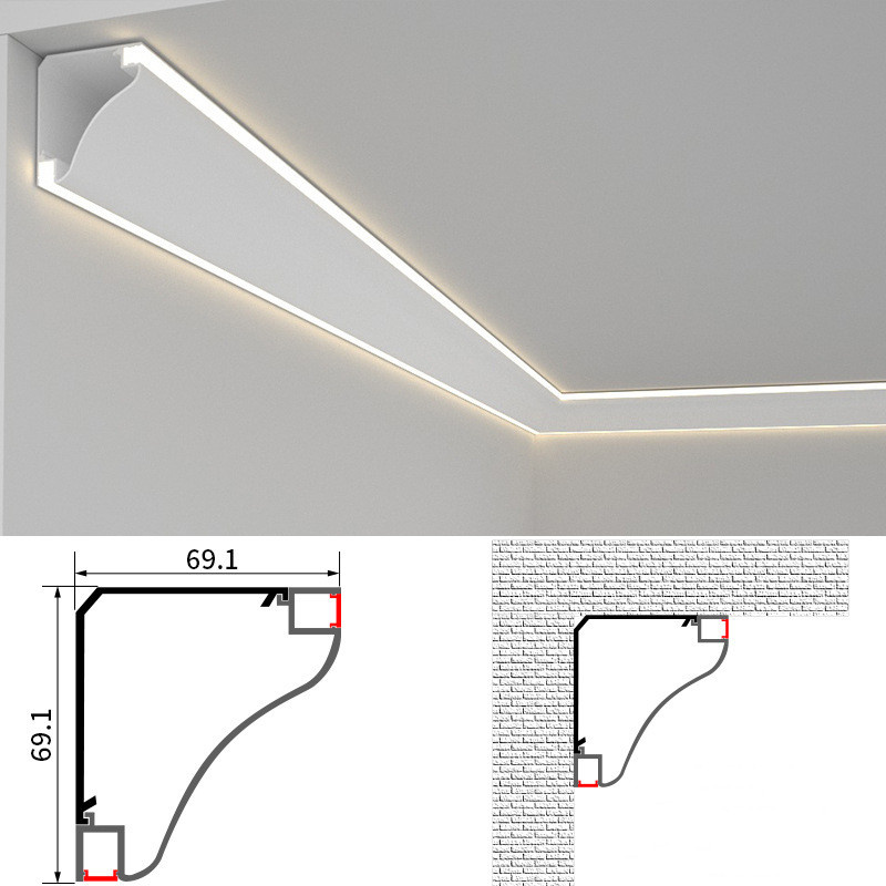 Luminous LED Lights for Gypsum Ceiling Free Soft Channel Corner